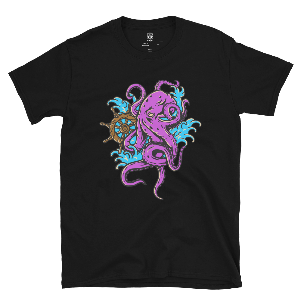 Classic Americana Octopus - Black Tee