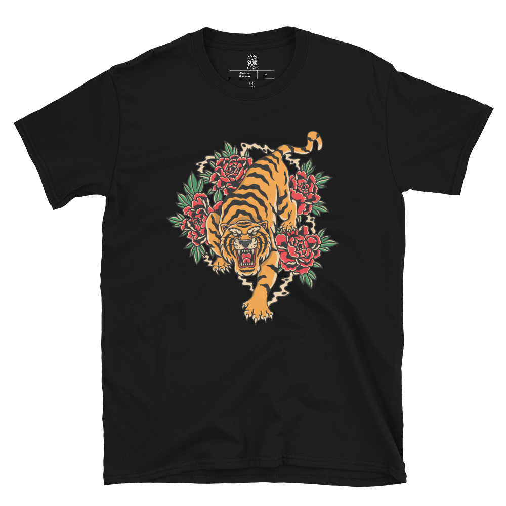 Classic Americana Tiger - Black Tee